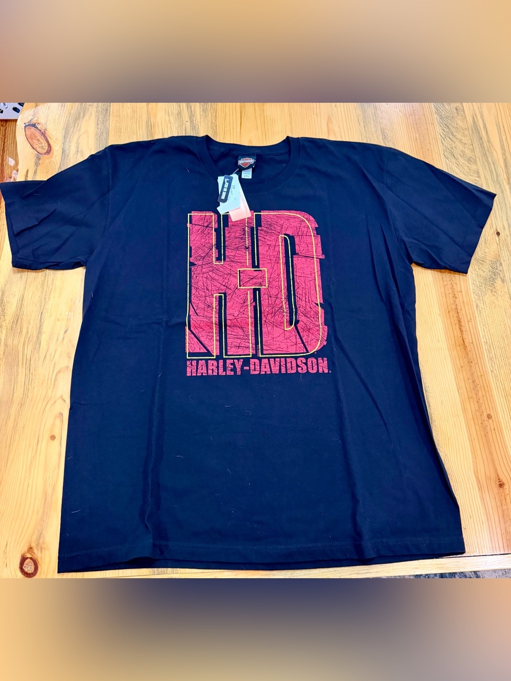 Harley-Davidson Black T-Shirt with Red HD Block Graphic Florida Long Horn Cow